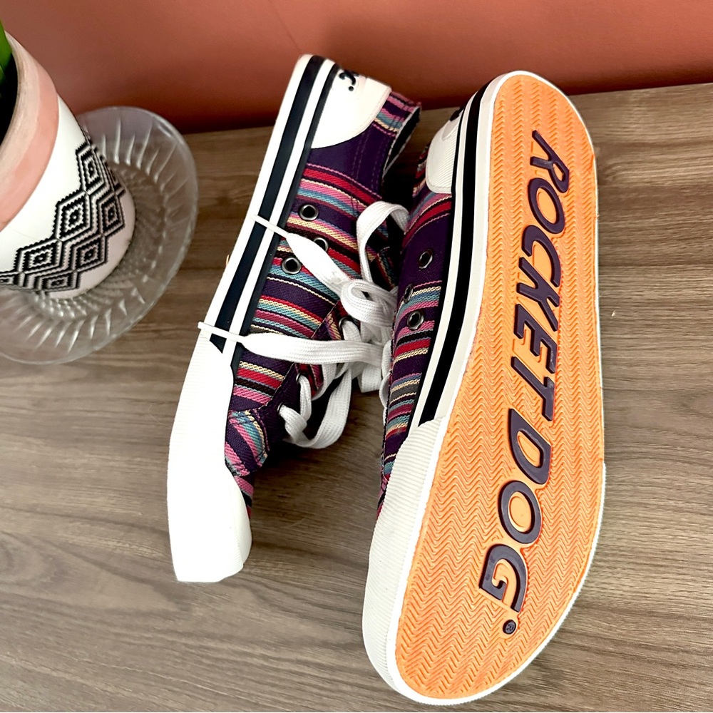 Rocket Dog Jazzin Aloe Colorful Stripe Sneaker Women's Shoes Size 9.5 NEW No Box - Picture 7 of 9